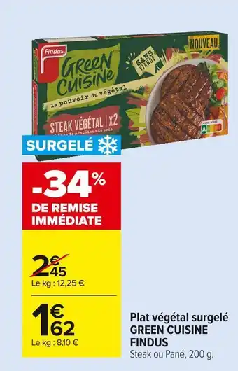 Carrefour Market Findus plat végétal surgelé green cuisine offre