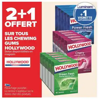 Carrefour Hollywood 2+1 offert sur tous les chewing gums hollywood offre