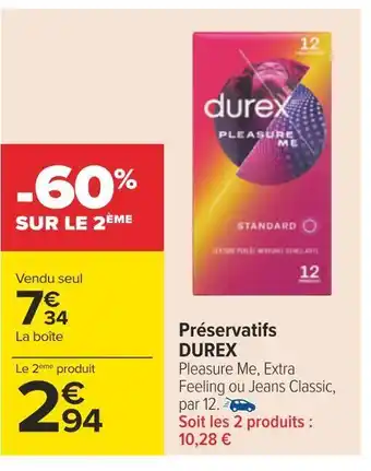Carrefour Durex préservatifs offre