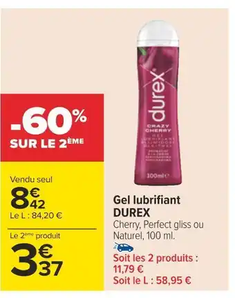 Carrefour Durex gel lubrifiant offre