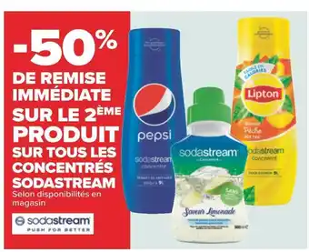 Carrefour Sodastream -50% de remise immédiate sur le 2ème produit sur tous les concentrés sodastream offre