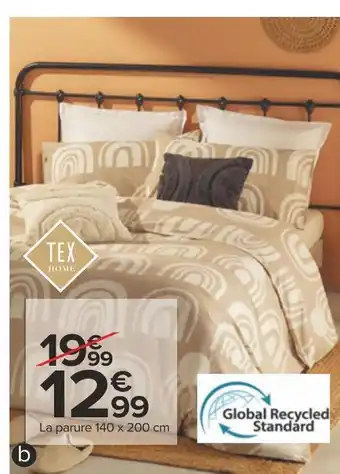 Carrefour Tex home parure ark ou mozaico offre