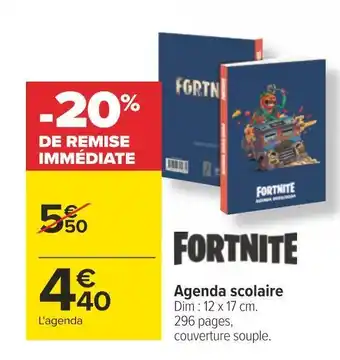Carrefour Fortnite agenda scolaire offre