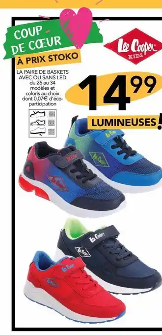 Stokomani La paire de baskets avec ou sans led offre