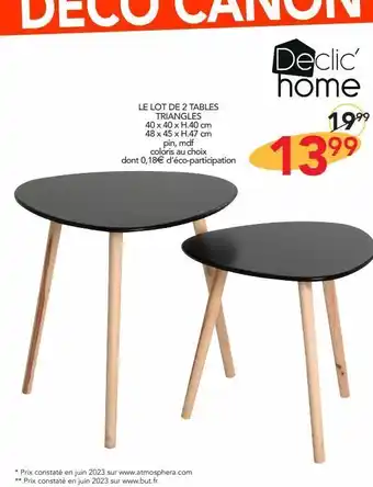 Stokomani Le lot de 2 tables triangles offre