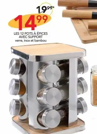 Stokomani Les 12 pots à épices avec support offre