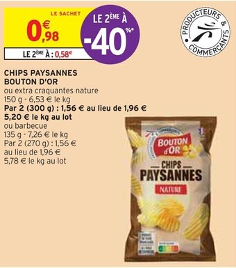 Intermarché CHIPS PAYSANNES BOUTON D'OR offre