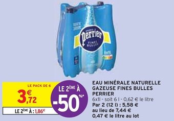 Intermarché EAU MINÉRALE NATURELLE GAZEUSE FINES BULLES PERRIER offre