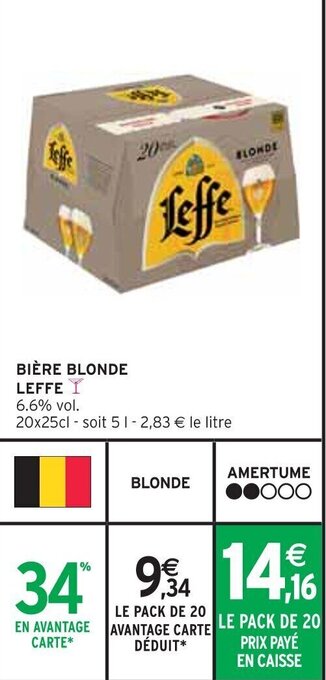 Intermarché BIÈRE BLONDE LEFFE offre