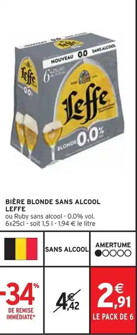 Intermarché BIÈRE BLONDE SANS ALCOOL LEFFE offre