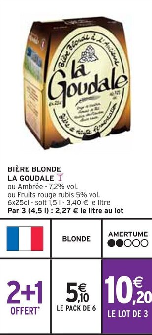 Intermarché BIÈRE BLONDE LA GOUDALE offre