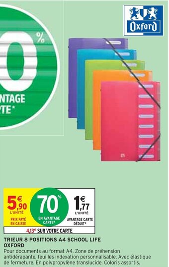 Intermarché TRIEUR 8 POSITIONS A4 SCHOOL LIFE OXFORD offre
