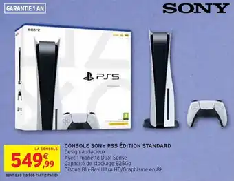 Intermarché CONSOLE SONY PS5 ÉDITION STANDARD offre