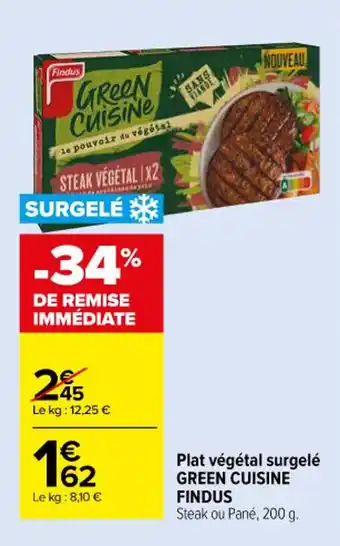 Carrefour Plat végétal surgelé GREEN CUISINE offre