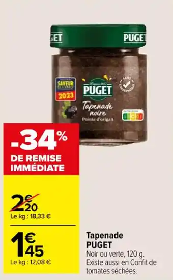 Carrefour Tapenade PUGET offre