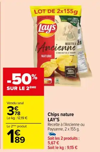 Carrefour Chips nature LAY'S offre