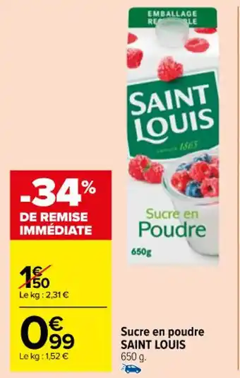 Sucre en poudre SAINT LOUIS