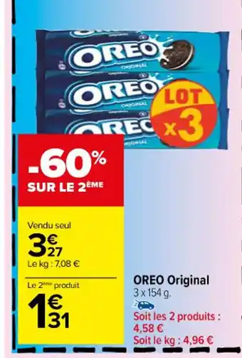 Carrefour OREO Original 3 x 154 g. offre