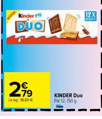 Carrefour KINDER DUo Par 12, 150 g. offre