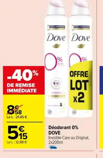 Carrefour Déodorant 0% offre