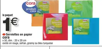 Cora x Carrefour Serviettes en papier offre