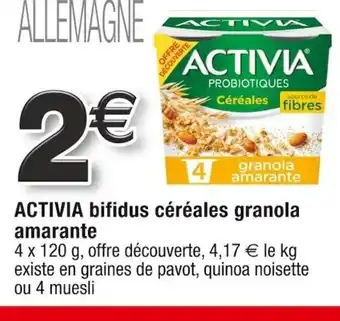 Cora x Carrefour ACTIVIA bifidus céréales granola amarante offre