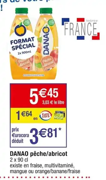 Cora x Carrefour DANAO pêche/abricot offre