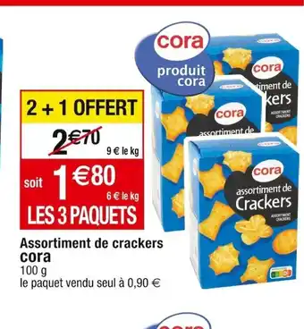 Cora x Carrefour Assortiment de crackers offre