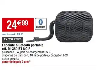 Cora x Carrefour Enceinte bluetooth portable réf. M-360 BT NOIR offre