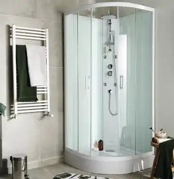 Brico Dépôt Goodhome cabine de douche hydromassante onega - blanc - l. 85 x l. 85 x h. 225 cm offre