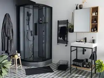 Brico Dépôt Goodhome cabine de douche hydromassante beloya - l. 90 x l. 90 x h. 220 cm offre