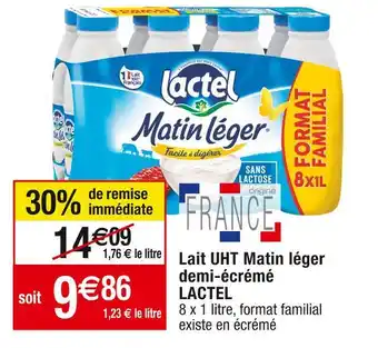 Cora x Carrefour Lactel lait uht matin léger demi-écrémé offre