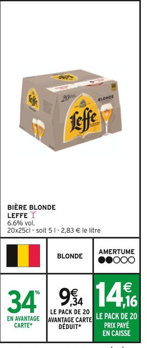 Intermarché Leffe bière blonde offre
