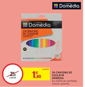 Intermarché Domedia 24 crayons de couleur offre