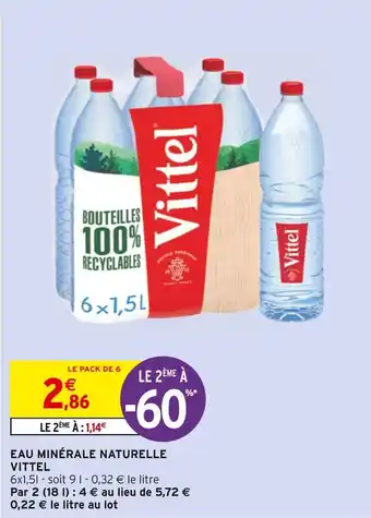 Intermarché Vittel eau minérale naturelle offre