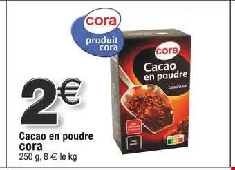 Cora x Carrefour Cora cacao en poudre offre