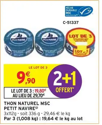 Intermarché Petit navire thon naturel msc offre