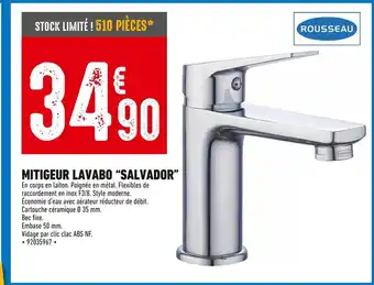 Brico Cash Rousseau mitigeur lavabo “salvador” offre