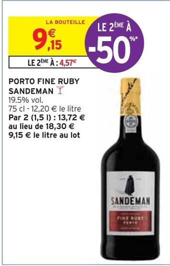 Intermarché Sandeman porto fine ruby offre