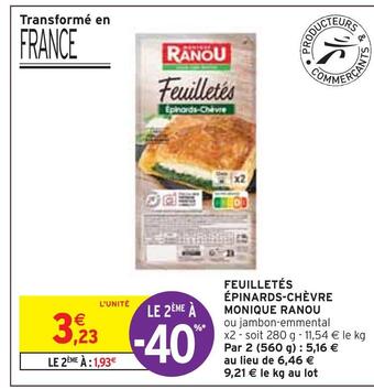 Monique ranou feuilletés épinards-chèvre