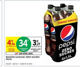Intermarché Pepsi boisson gazeuse zéro sucres offre