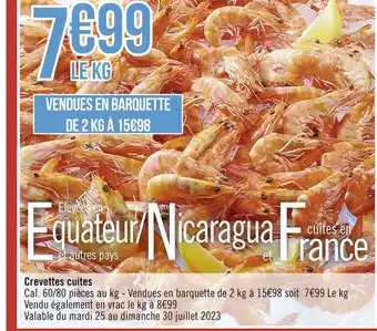 Casino Supermarchés Crevettes cuites offre