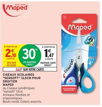 Intermarché Maped ciseaux scolaires sensoft 13,5cm pour droitier offre