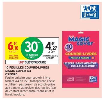 Oxford 10 feuilles couvre-livres magic cover a4