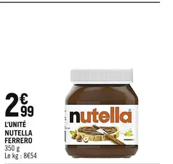 Spar Ferrero nutella offre