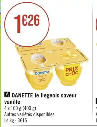 Danette le liegeois saveur