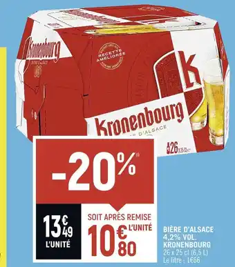 Spar Kronenbourg bière d’alsace 4,2% vol. offre