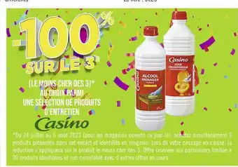 Casino Supermarchés Casino -100% sur le 3e au choix parmi une sélection de produits d’entretien casino offre