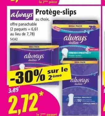 Norma Protège-slips always offre