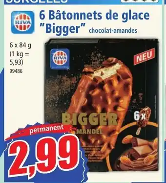 Norma 6 Bâtonnets de glace "Bigger" chocolat-amandes offre